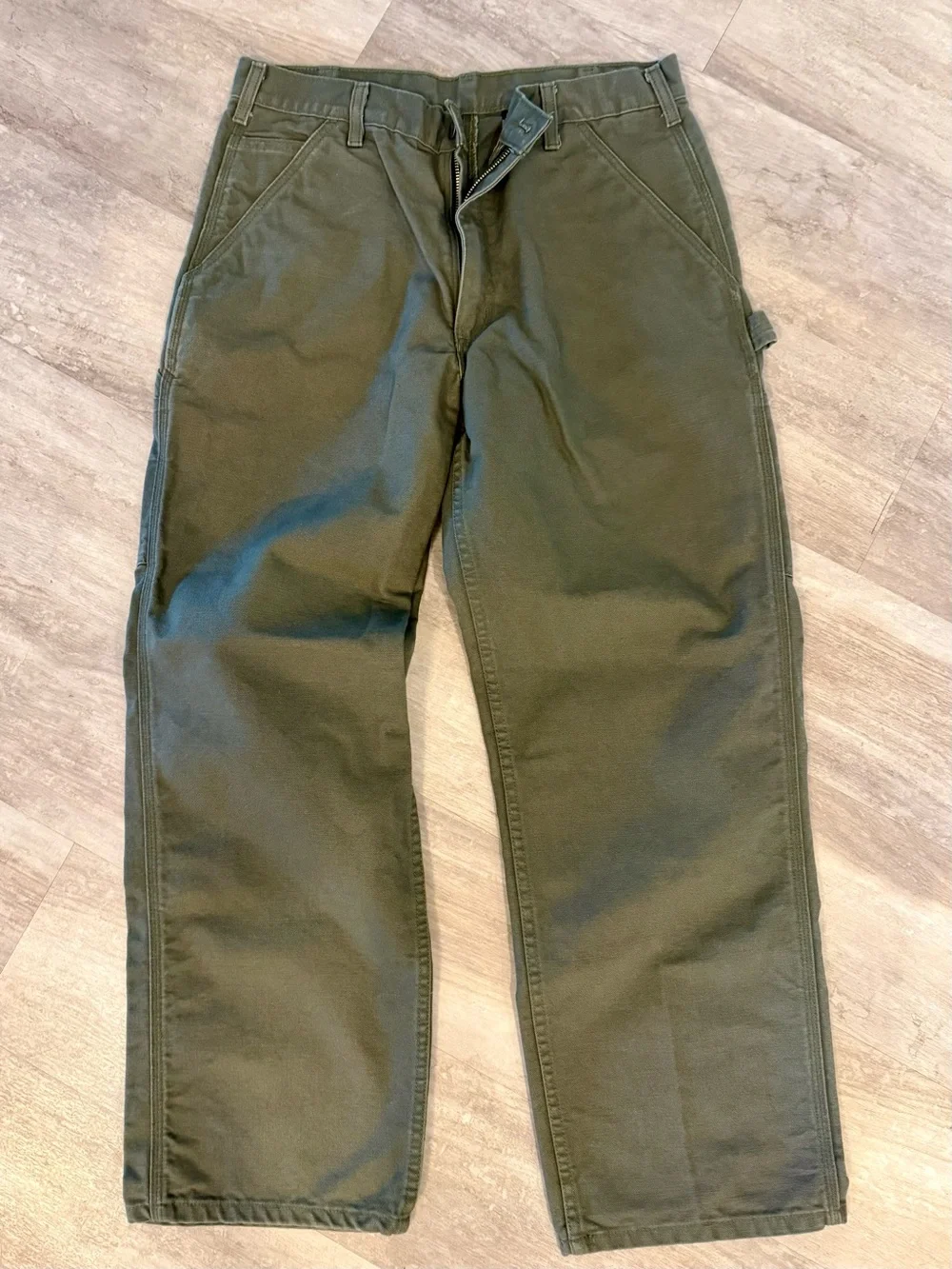 Carhartt B11 Moss Green Loose Fit Duck Utility Work Pants 34x30